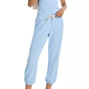perfectwhitetee Gogo Terry Cropped Jogger Pants in Sky Blue